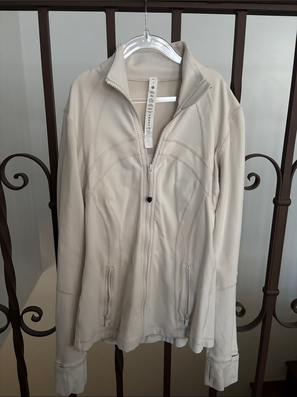 lululemon athletica Cream Zip-Up Bomber Jacket